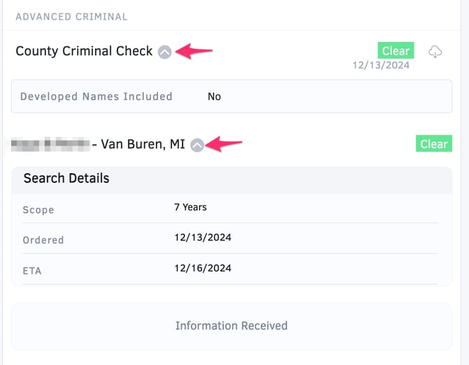 County Criminal Drop Downs