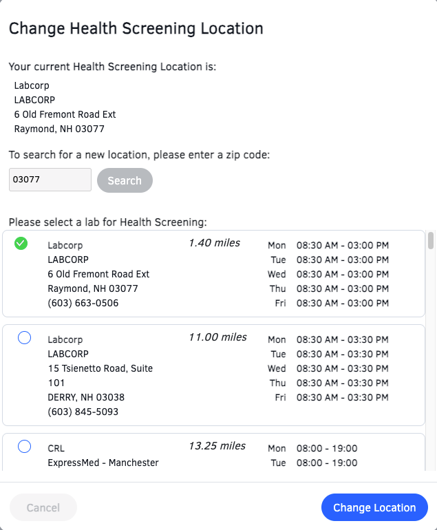 How do I reschedule my Health Screening?